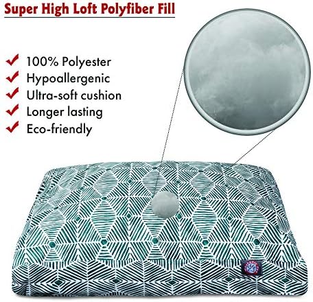 Majestic Pet Rectangular Dog Bed, Medium, 36x29x4 in, Washable, Emerald