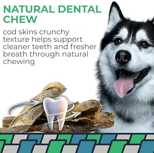 Momentum Carnivore Nutrition Tiny Cod Twists Dog Chews – Single Ingredient Icelandic Cod Skin Treats – Natural Dental Support, High-Protein Fish Chews – 3.1 oz Bag