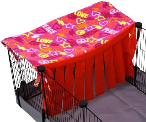 NAPLORD Guinea Pig Hideout, Guinea Pig Fleece Forest,1x2 C&C Fleece Forest for Guinea Pigs, Hedgehog, Bunny,Small Pets