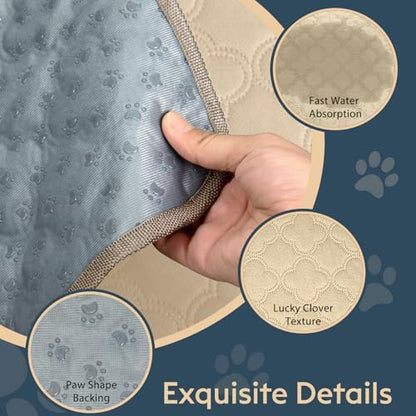 FunFurry Washable Guinea Pig Cage Liner - 2 Pack Reusable Washable Pee Pads，Waterproof Guinea Pig Bedding for Small Animal - Rabbit Bunny Hamster Puppy (Cream, 24" X 47" - 2 Pack)