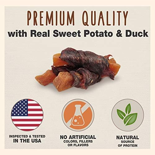 Cadet Gourmet Sweet Potato & Duck Wrapped Biscuits Dog Treats, 28 oz