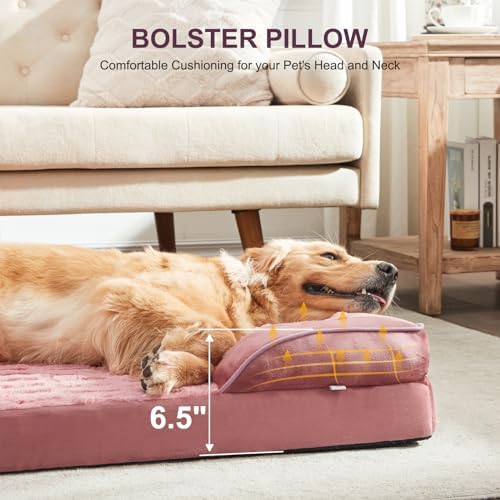 FURTIME Orthopedic Supportive Extra Large Dog Bed, XXL Waterproof Pet Bed