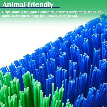 1 Pack Livestock Scratching Brush, Blue and Green