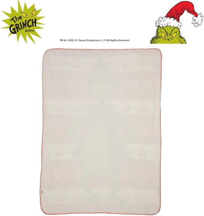 Dr. Seuss The Grinch Holiday Christmas Kids Bedding Soft Plush Cozy Sherpa Blanket Throw, 46 in x 60 in, (Officially Licensed Product) by Franco