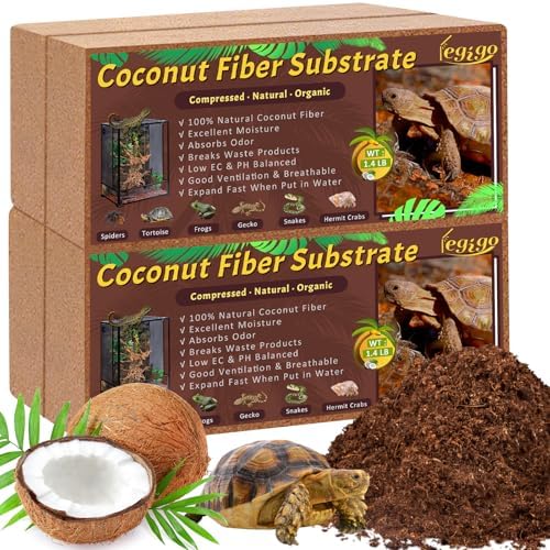 Legigo 4 Pack Coconut Fiber Substrate, Natural Coco Coir Reptile Bedding