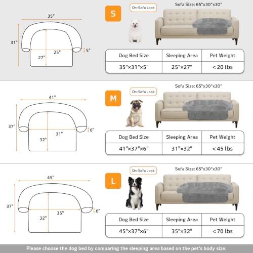 GGIB Calming Dog Bed Fluffy Plush Dog Mat for Furniture Protector with Removable Washable Cover for Large Medium Small Dogs and Cats (Small,Grey)