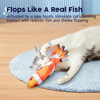 Potaroma Cat Toys Flopping Fish with SilverVine and Catnip