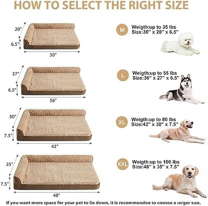 BFPETHOME Orthopedic Washable Dog Bed, Sleeping Couch for Large Senior Dogs