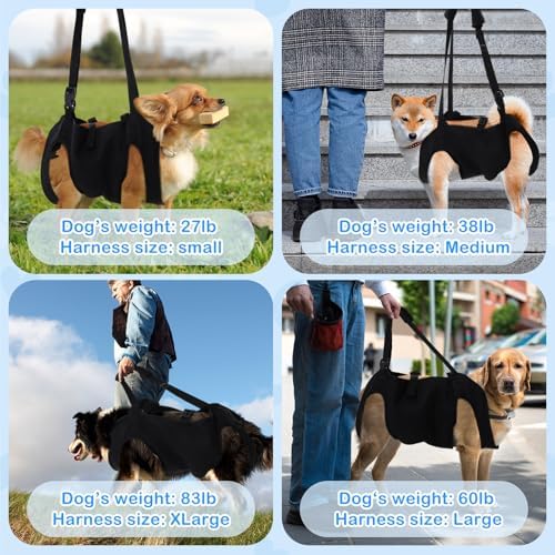 Shinylin Dog Carry Sling Emergency Backpack Dog Lift Harness, M