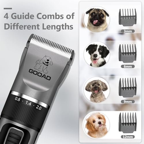 4 in 1 Dog Clippers Grooming Kit and Paw Trimmer for Thick Hair&Coats