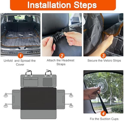 Reliadura SUV Cargo Liner for Dogs, Waterproof Trunk Cover with Bumper Flap