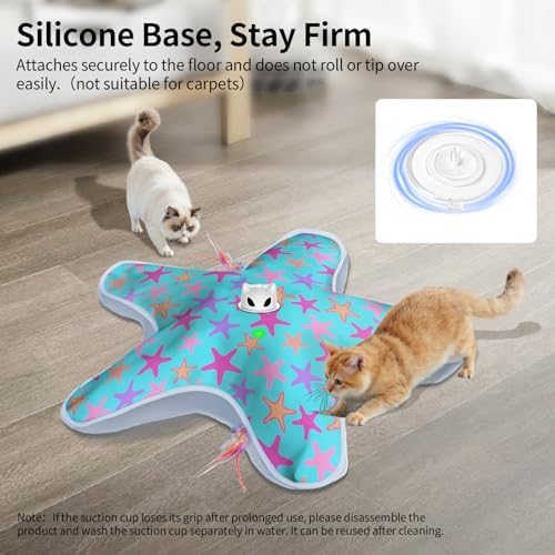 Interactive Cat Toys for Indoor Cats with Moving Concealed Feathers