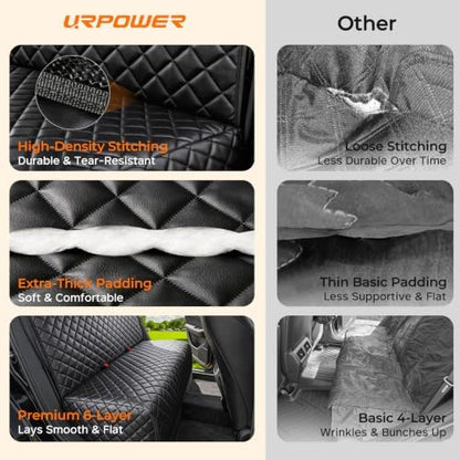 URPOWER Dog Car Seat Cover for Back Seat, Waterproof PU Leather