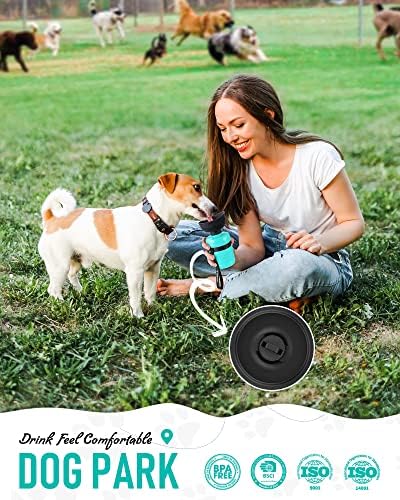 lesotc Dog Water Bottle, Portable Water Dispenser with Bowl, Leak Proof Pet Travel Squeeze Bottle, Puppy Essentials Dog Stuff Accessories for Outdoor Walking, Hiking, Camping