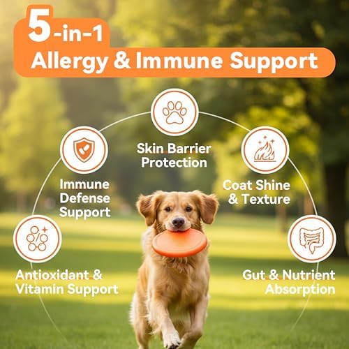 PUAINTA Dog Allergy Chews for Itchy Skin & Seasonal Support, 90 Ct