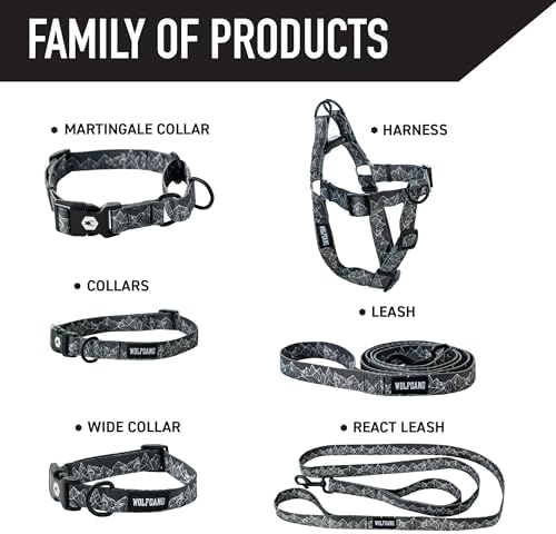 Wolfgang Heavy Duty Martingale Dog Collar with Quick Release Nylon Buckle for Walking & Training, WolfMountain Print, Medium