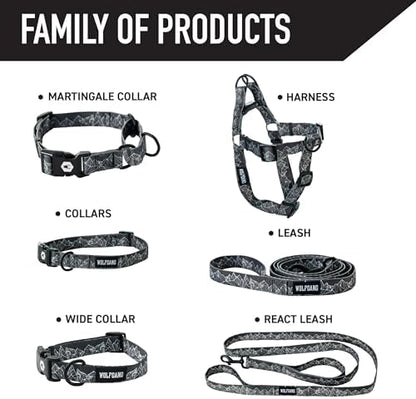 Wolfgang Heavy Duty Martingale Dog Collar with Quick Release Nylon Buckle for Walking & Training, WolfMountain Print, Large