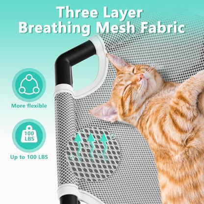 Tresbro Elevated Cat Hammock Bed, Hexagon Raised Cat Swing Bed Chair Cot