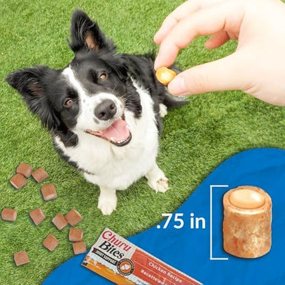INABA Churu Bites Joint Support for Dog, Functional Lickable Dog Treat with Taurine & Green Tea Extract, 1.26oz Each, 18 Tubes Total, Chicken with Tuna Recipe