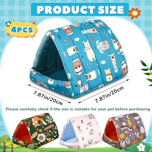 Cinnvoice Guinea Pig Hideout Bed Washable House Cage, Forest, 7.9 in