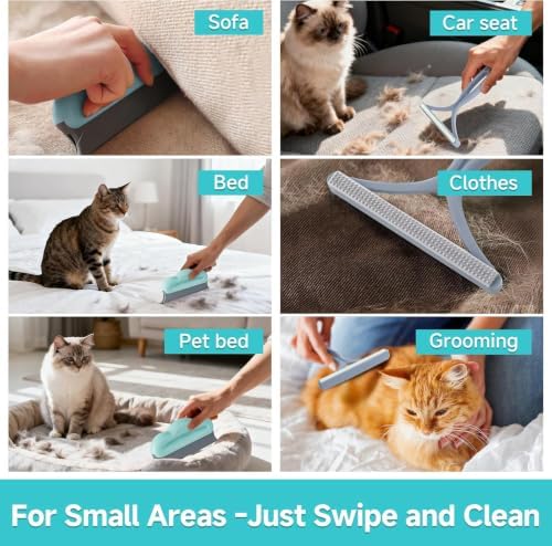 Carpet Rake for Pet Hair Removal Tool, Reusable Pet Hair Remover Broom