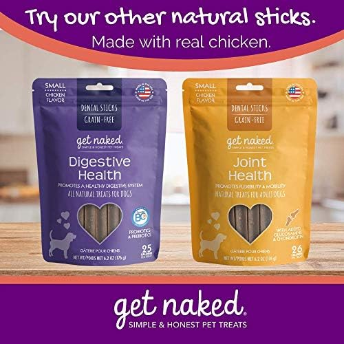 Get Naked Grain-Free Super Antioxidant Dental Chew Sticks for Small Dogs, Natural Dog Dental Chews & Treats, 6.2 oz