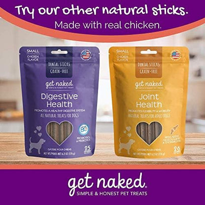 Get Naked Grain-Free Super Antioxidant Dental Chew Sticks for Small Dogs, Natural Dog Dental Chews & Treats, 6.2 oz