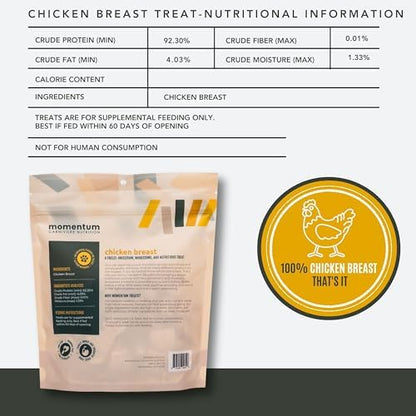 Momentum Carnivore Nutrition Freeze-Dried Chicken Breast Dog Treats & Cat Treats – Single-Ingredient, High-Protein, Grain-Free, Lean & Easily Digestible – Made in USA – 3 oz Bag (Pack of 3)