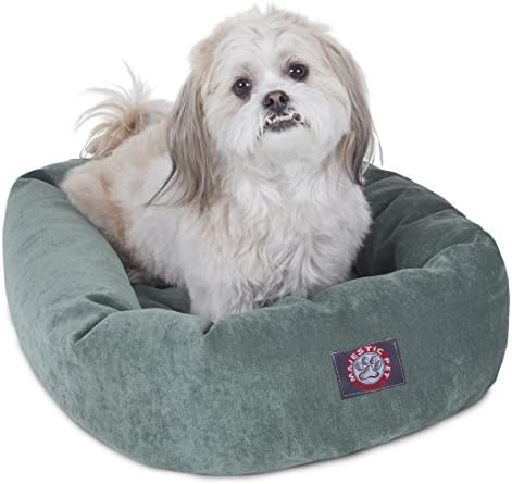 Majestic Pet Micro Velvet Dog Bed, 24 Inch Small, Round, Washable, Azure