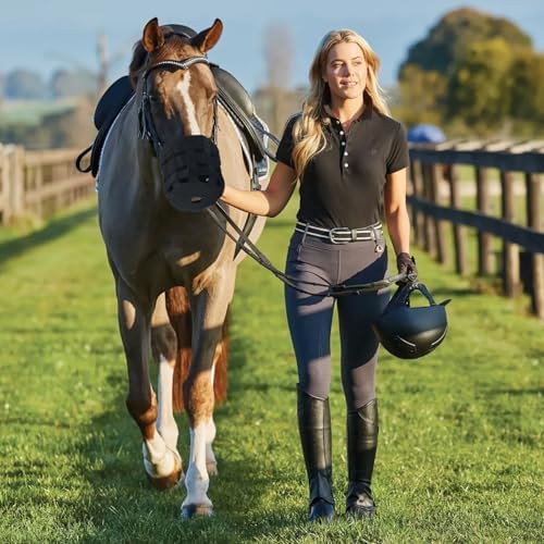 Durable Ventilated Grazing Muzzle with Attached Breakaway Halter - Lightweight Horse Muzzle, Supports Natural Grazing, Restricts Food Intake, Padded Noseband