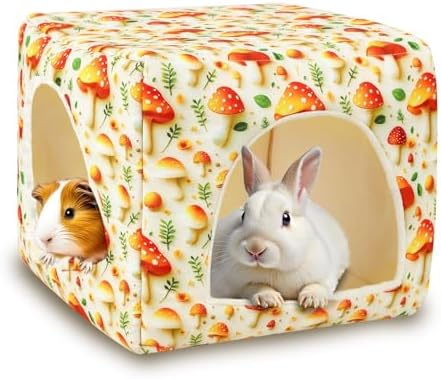 UPINS Guinea Pig Hideout,Washable Small Pet Bed House for Guinea Pigs Ferret Chinchilla Hedgehog Bunnies Rabbit