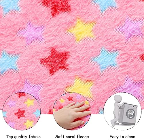 Jetec 4 Pcs Guinea Pig Bed Pads Cute Pattern, 10 x 11 Inch Plush Mat