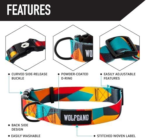 Wolfgang Wide Venture Dog Collar Shattershapes Print Medium