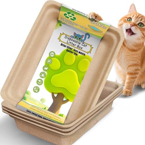 Disposable Litter Box for Cats Large: 2/4/6/8-Pack 17.5X 13.5in Leak-Proof