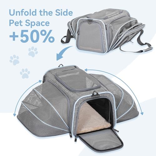 Petsfit Small Double Expandable Cat Carrier for Kittens and Air Travel