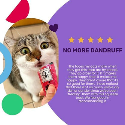 I AND LOVE AND YOU Treat Meow Lickable Cat Treats - Tuna Puree - Skin and Coat Support, Squeeze Treat, Omega 3s, 0.5oz, 4ct