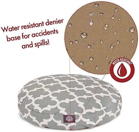 Gray Trellis Medium Round Indoor Outdoor Pet Dog Bed With Removable Washable Cover By Majestic Pet Products