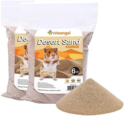Niteangel Hamster Desert Bath Sand: 12lb/192oz No-Dust Bath & Easy to Clump