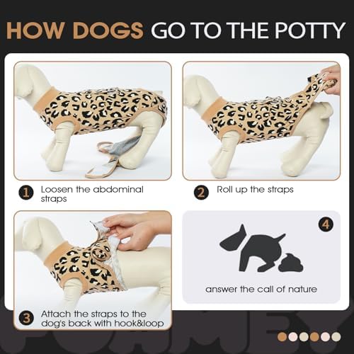 FUAMEY Dog Surgery Recovery Suit, Soft Breathable Neuter Suit for Male Dogs