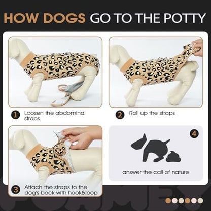 FUAMEY Dog Surgery Recovery Suit, Soft Breathable Neuter Suit for Male Dogs