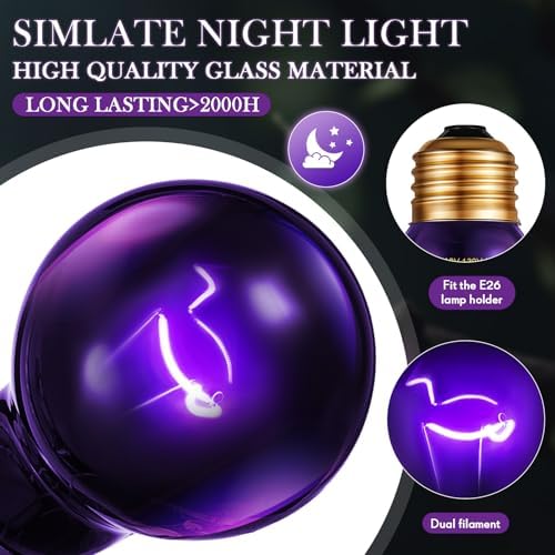 Retisee 4 Pack 100W Reptile Night Heat Lamp,Simulate Moonlight Heat Bulb