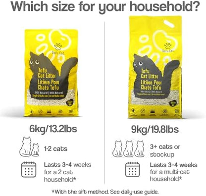 Tofu Cat Litter - Natural Unscented Clumping Pellets, 99% Dust Free, 13.2lb