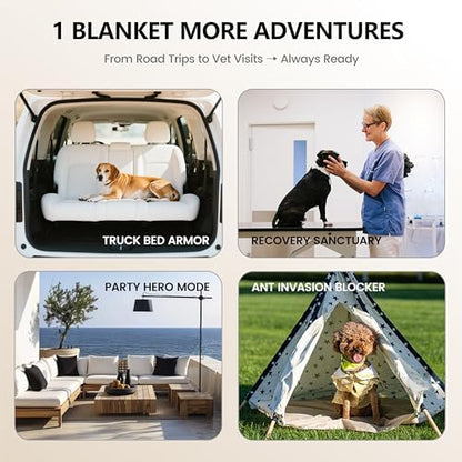 gogobunny 100% Double Sided Waterproof Dog Blanket Soft Pet Bed Cover Reversible Protect Furniture Couch Sofa Car for Puppy Cat (Dark Charcoal/Light Charcoal, 82x102 Inch (Pack of 1))