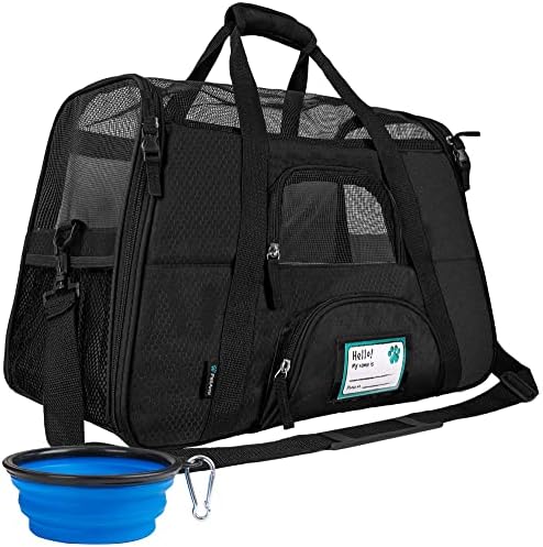 PetAmi Airline Approved Pet Carrier for Cats & Small Dogs, Small, Black