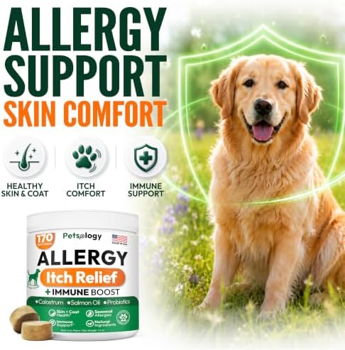 Dog Allergy Relief Chews 170 Count Anti Itch Skin & Immune Support for Dogs