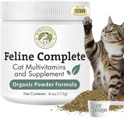 Organic Cat Vitamins, 4 oz, 37 Scoops, Essential Nutrients for Cats