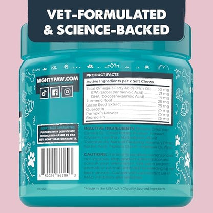 Mighty Paw Dog Allergy Chews, Itch Relief & Immune Support, 120ct