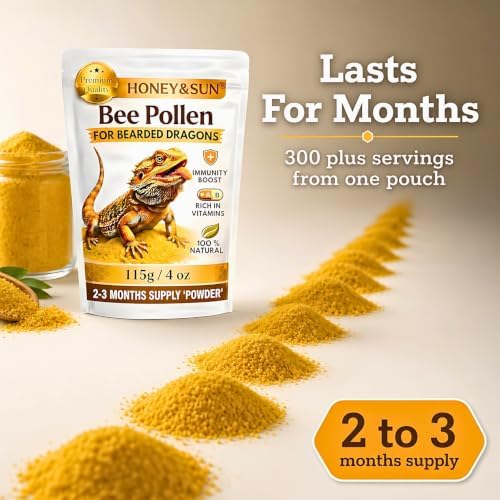 Organic Bee Pollen Powder for Bearded Dragons – HONEY&SUN 4oz Reptile Food