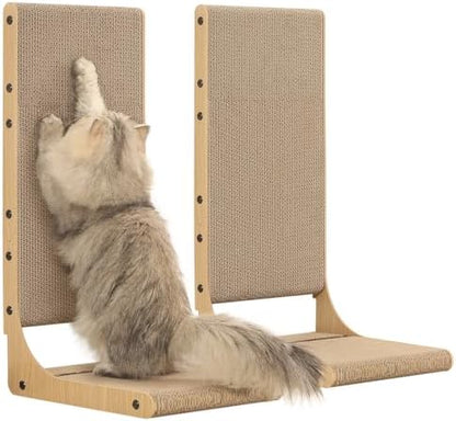 Zakkart 2-Pack L-Shaped Cat Scratching Board, Cardboard, 25.6" Tall (L)
