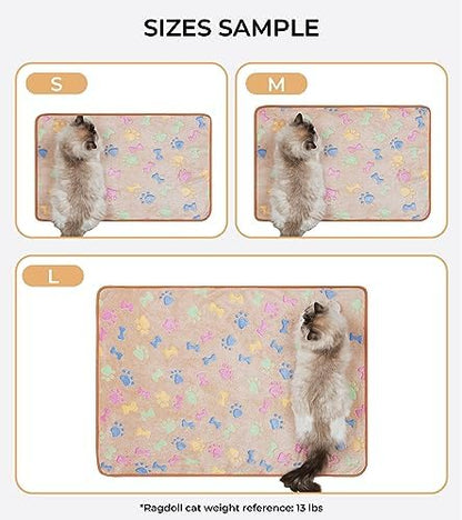1 Pack 3 Blankets Super Soft Fluffy Cute Bone Pattern Pet Blanket Flannel Throw for Dog Puppy Cat Pink/Brown/Purple Small